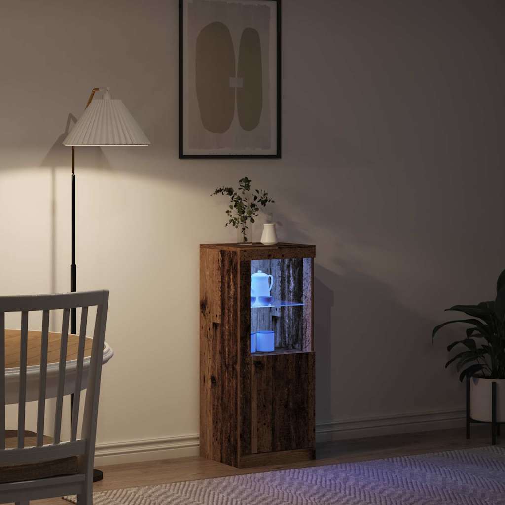 LED sideboard Gammelt tre 41 x 37 x 100 cm Konstruert tre