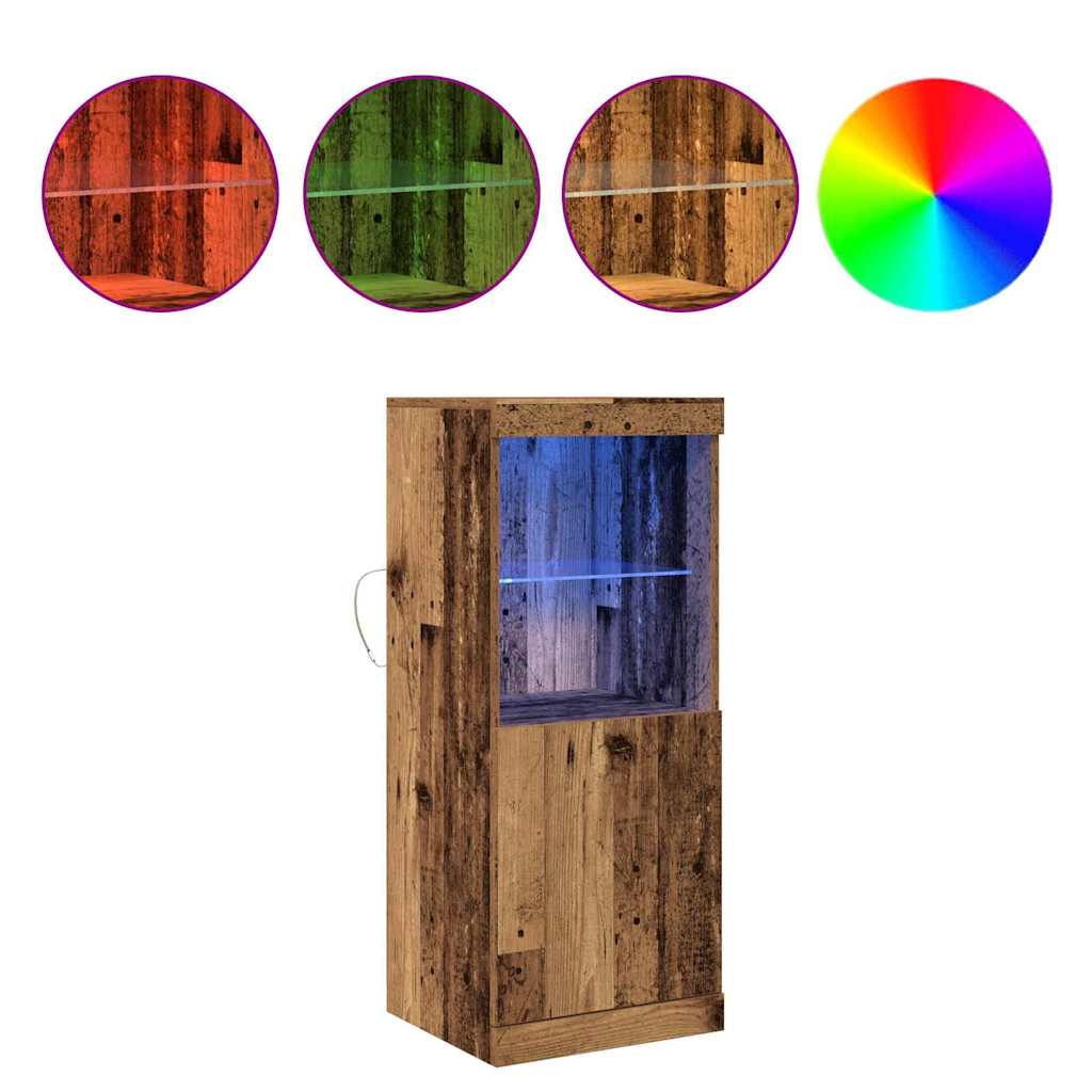 LED sideboard Gammelt tre 41 x 37 x 100 cm Konstruert tre
