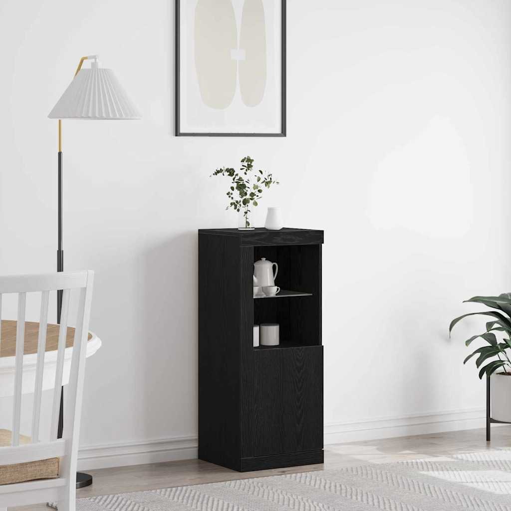 LED sideboard Svart Eik 41 x 37 x 100 cm Konstruert tre