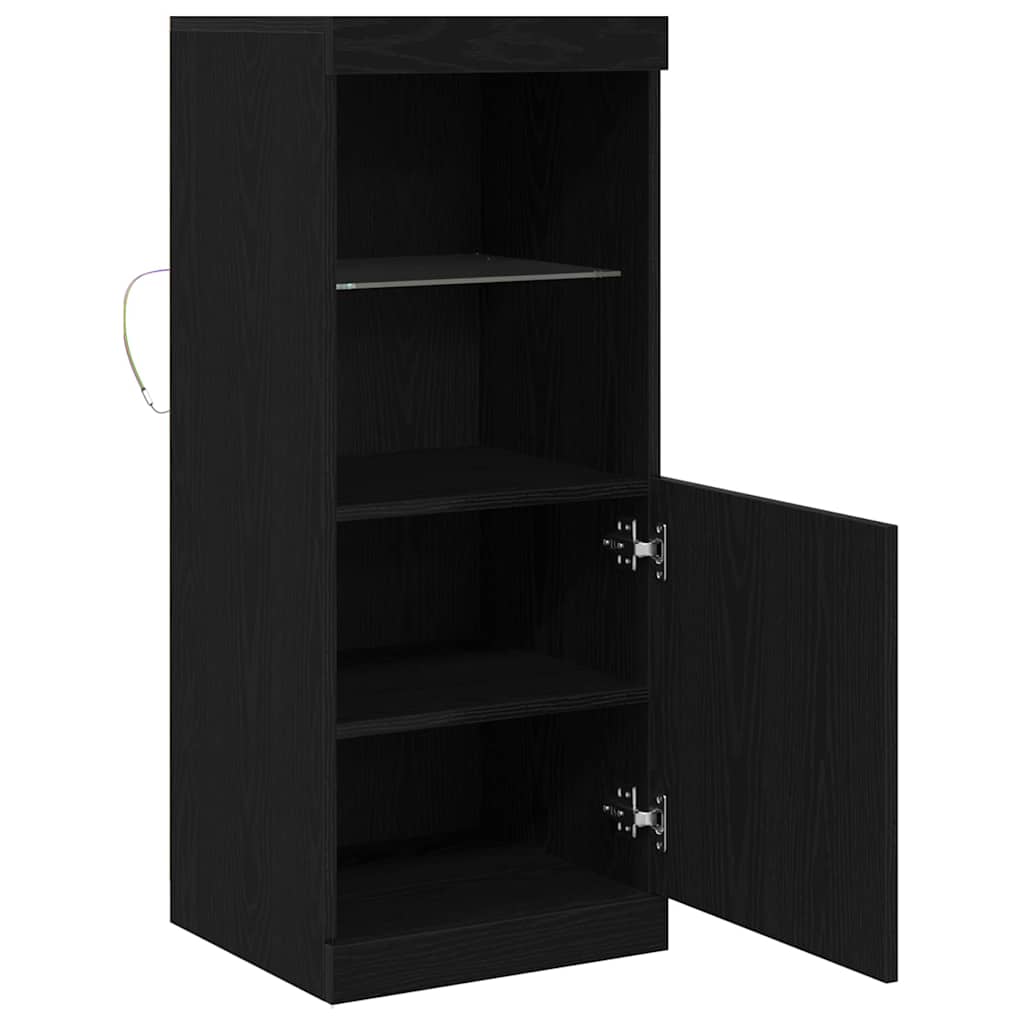 LED sideboard Svart Eik 41 x 37 x 100 cm Konstruert tre
