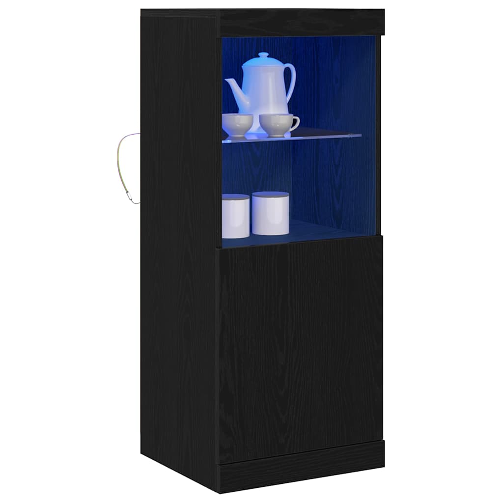 LED sideboard Svart Eik 41 x 37 x 100 cm Konstruert tre