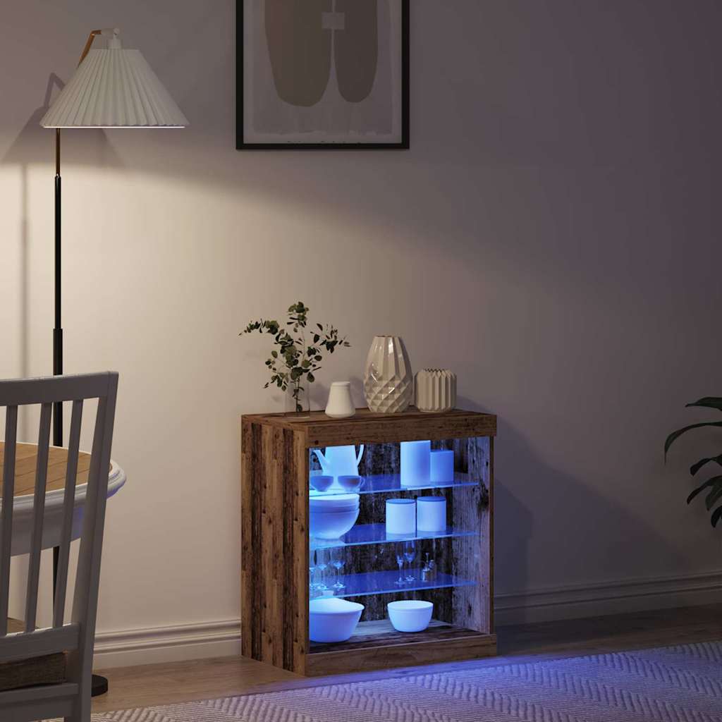 LED sideboard Gammelt tre 60,5 x 37 x 67 cm Konstruert tre