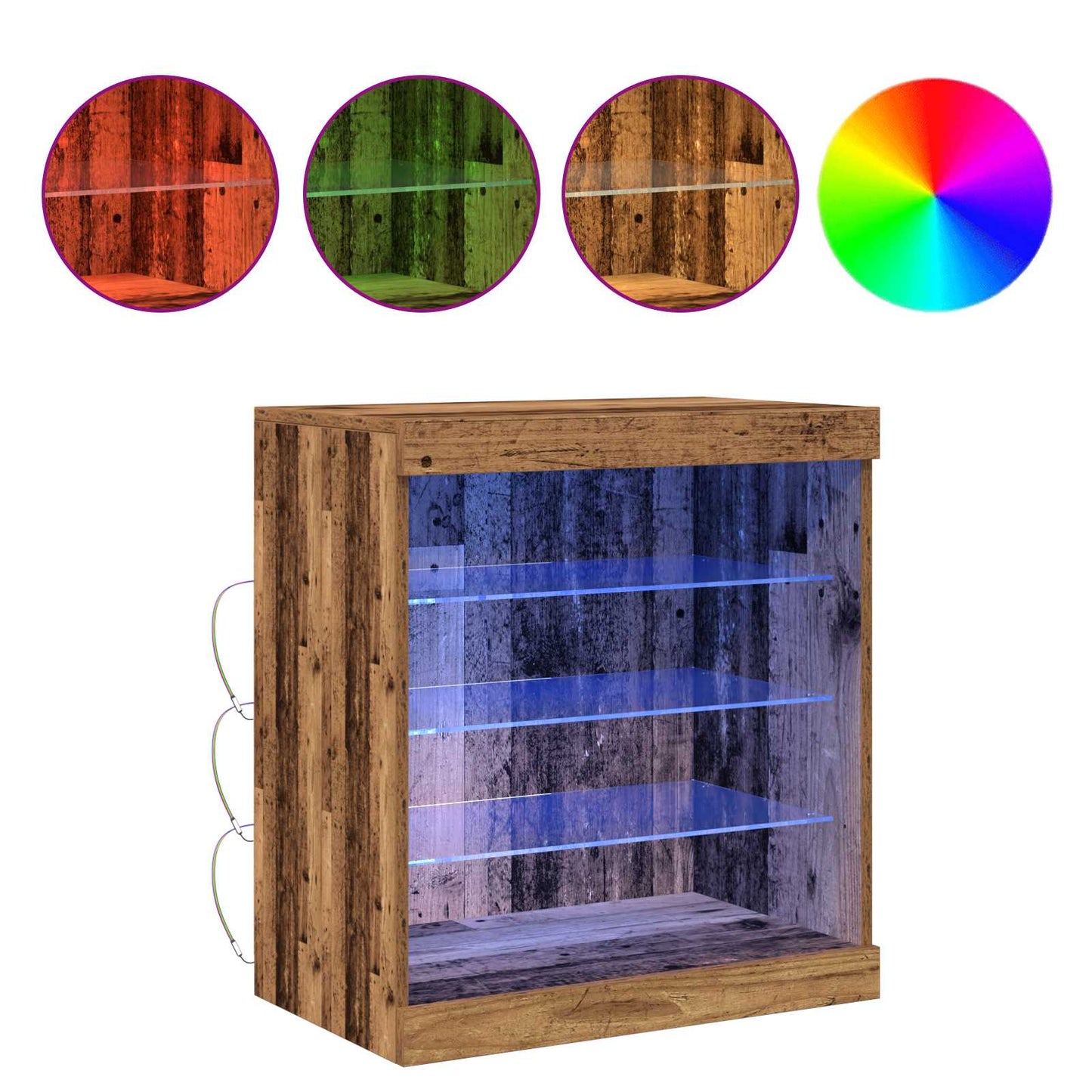 LED sideboard Gammelt tre 60,5 x 37 x 67 cm Konstruert tre