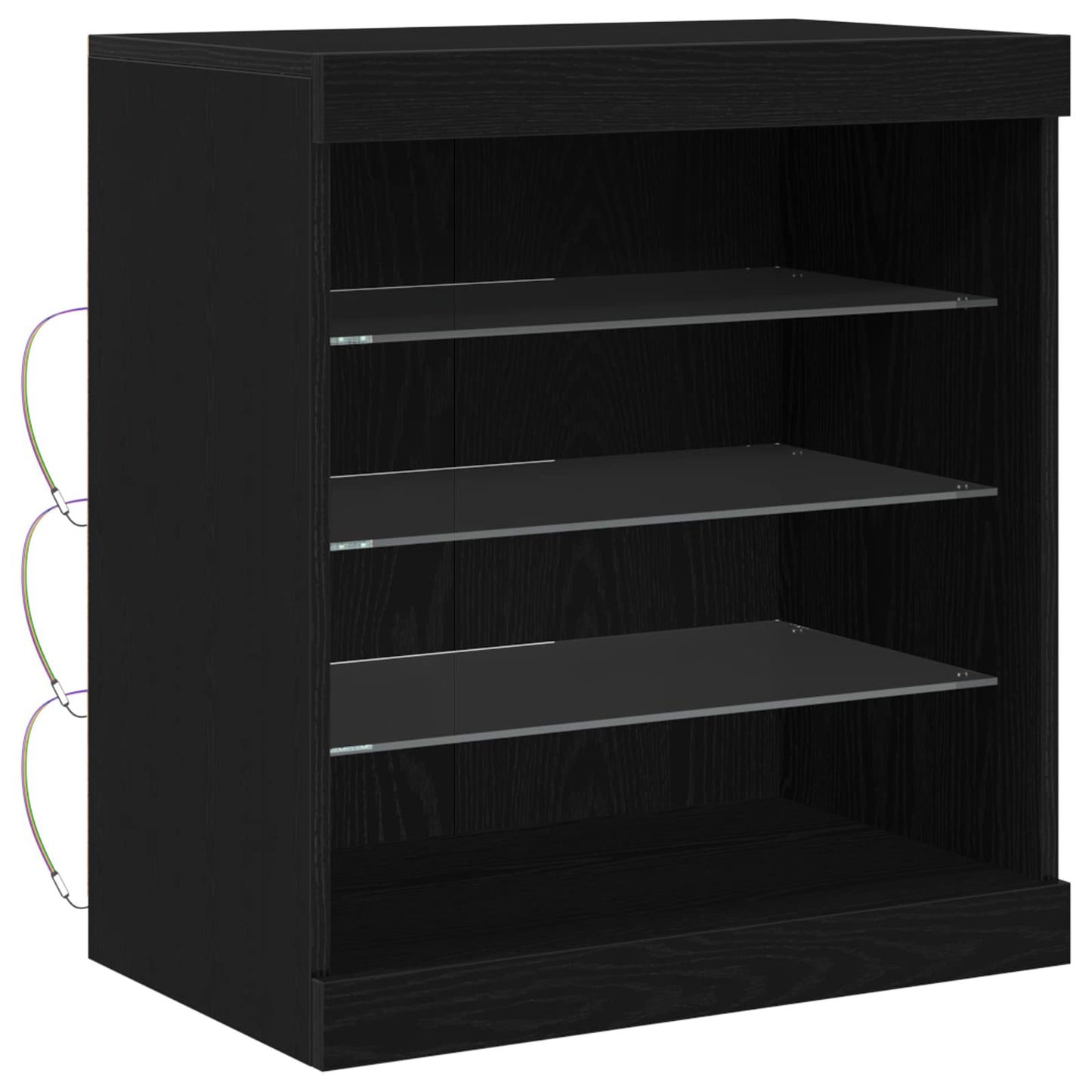 LED sideboard Svart Eik 60,5 x 37 x 67 cm Konstruert tre