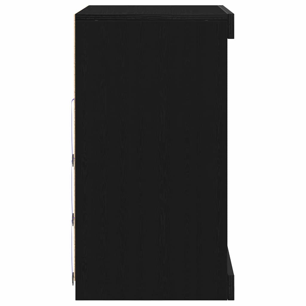 LED sideboard Svart Eik 60,5 x 37 x 67 cm Konstruert tre