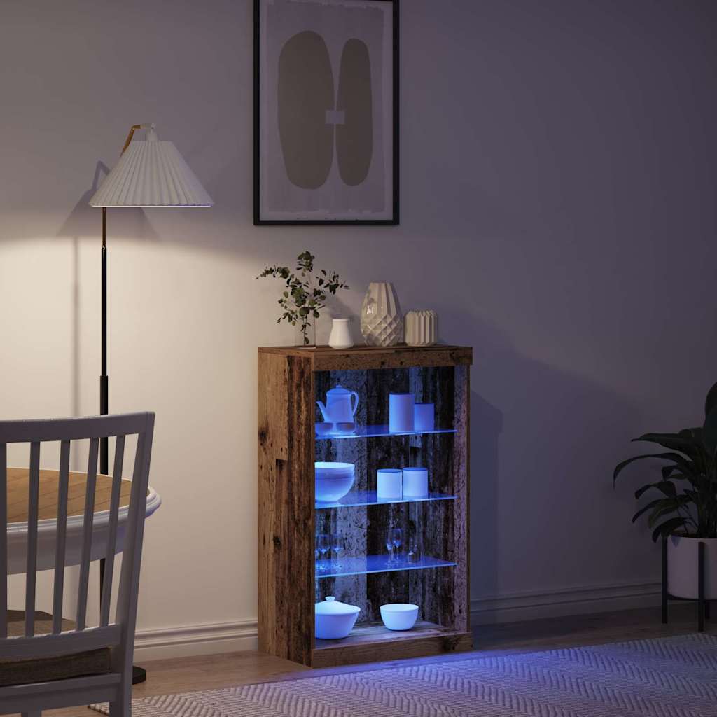 LED sideboard Gammelt tre 60,5 x 37 x 100 cm Konstruert tre