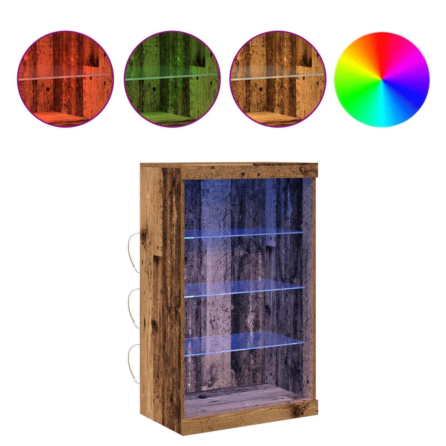 LED sideboard Gammelt tre 60,5 x 37 x 100 cm Konstruert tre