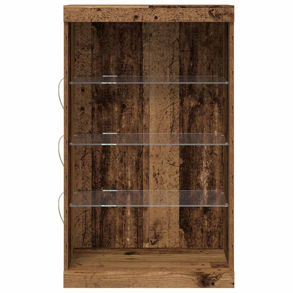 LED sideboard Gammelt tre 60,5 x 37 x 100 cm Konstruert tre