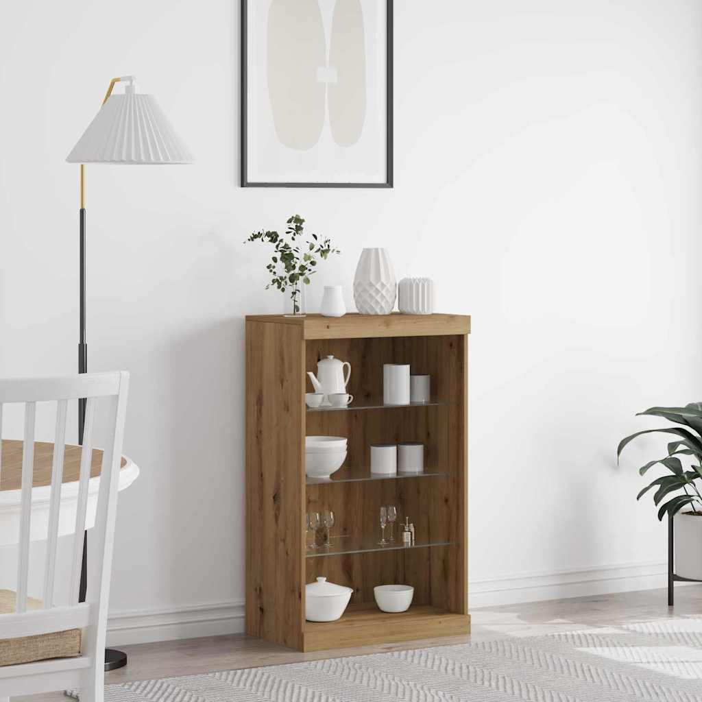 LED sideboard Artisan Eik 60,5 x 37 x 100 cm Konstruert tre