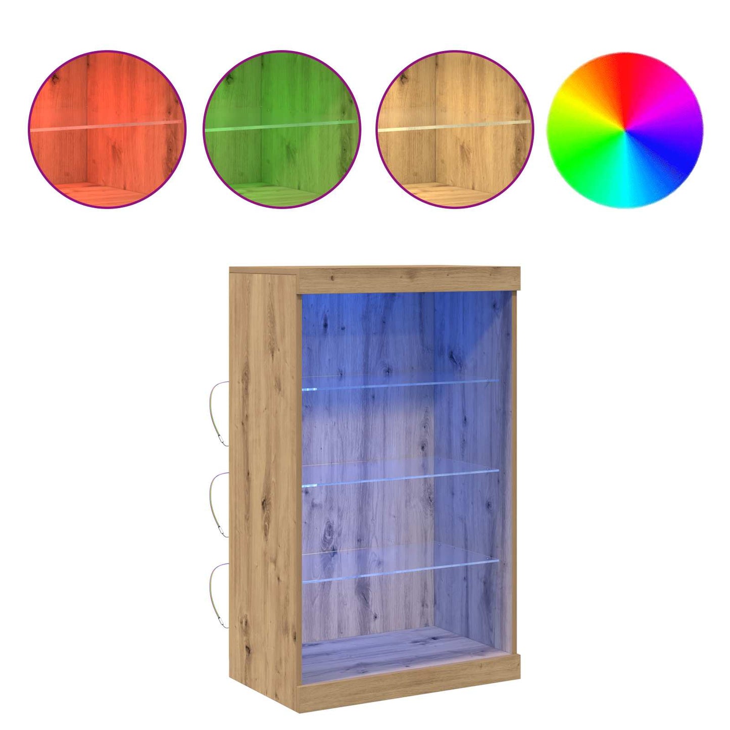LED sideboard Artisan Eik 60,5 x 37 x 100 cm Konstruert tre