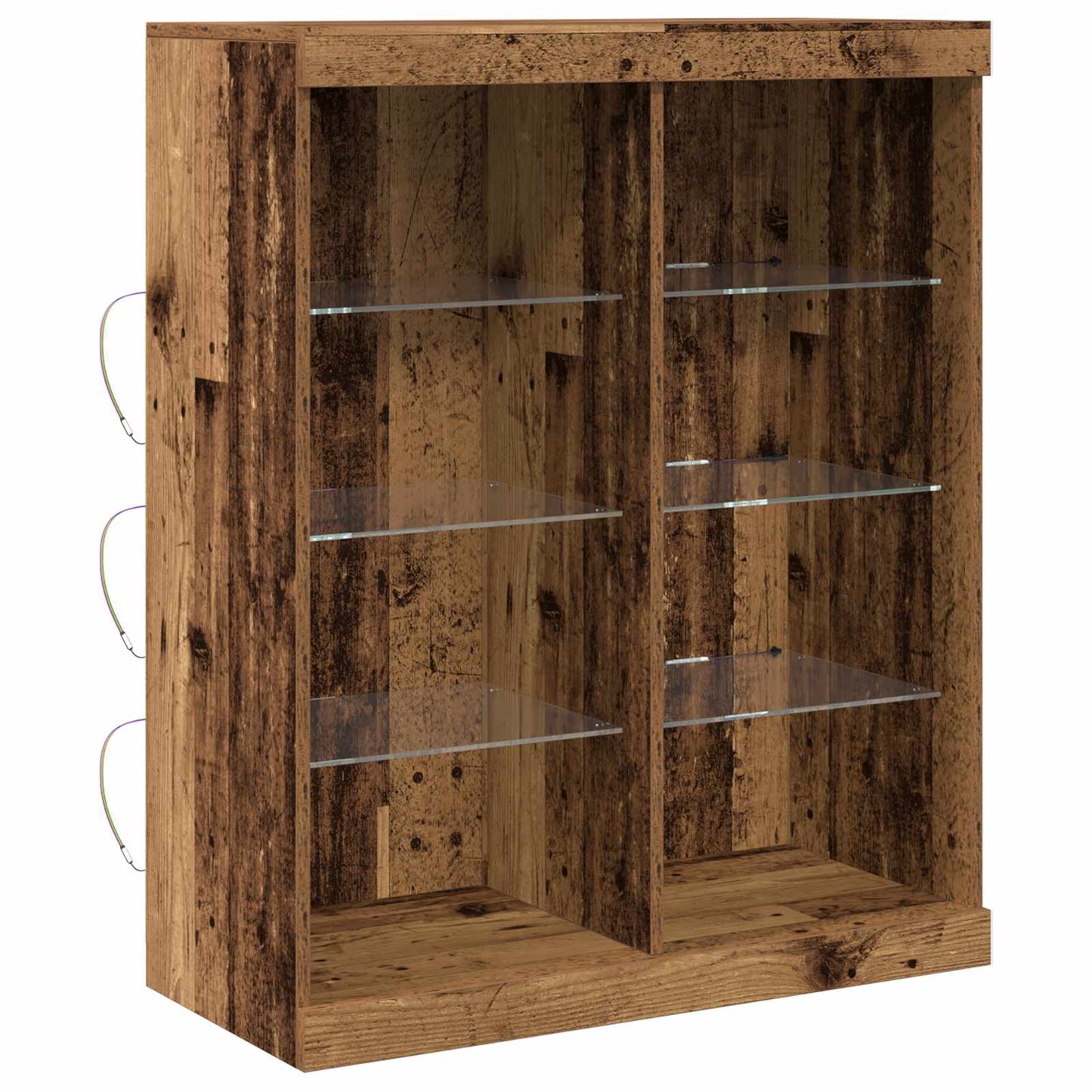 LED sideboard Gammelt tre 81 x 37 x 100 cm Konstruert tre
