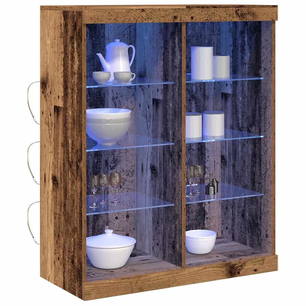 LED sideboard Gammelt tre 81 x 37 x 100 cm Konstruert tre