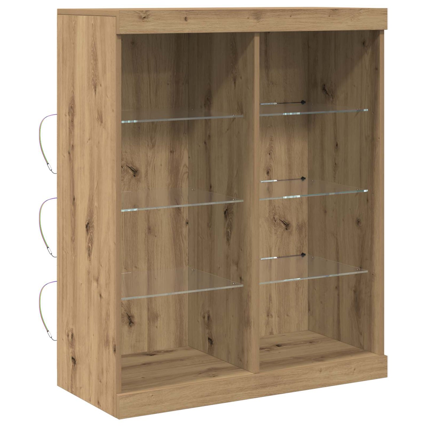 LED sideboard Artisan eik 81 x 37 x 100 cm Konstruert tre
