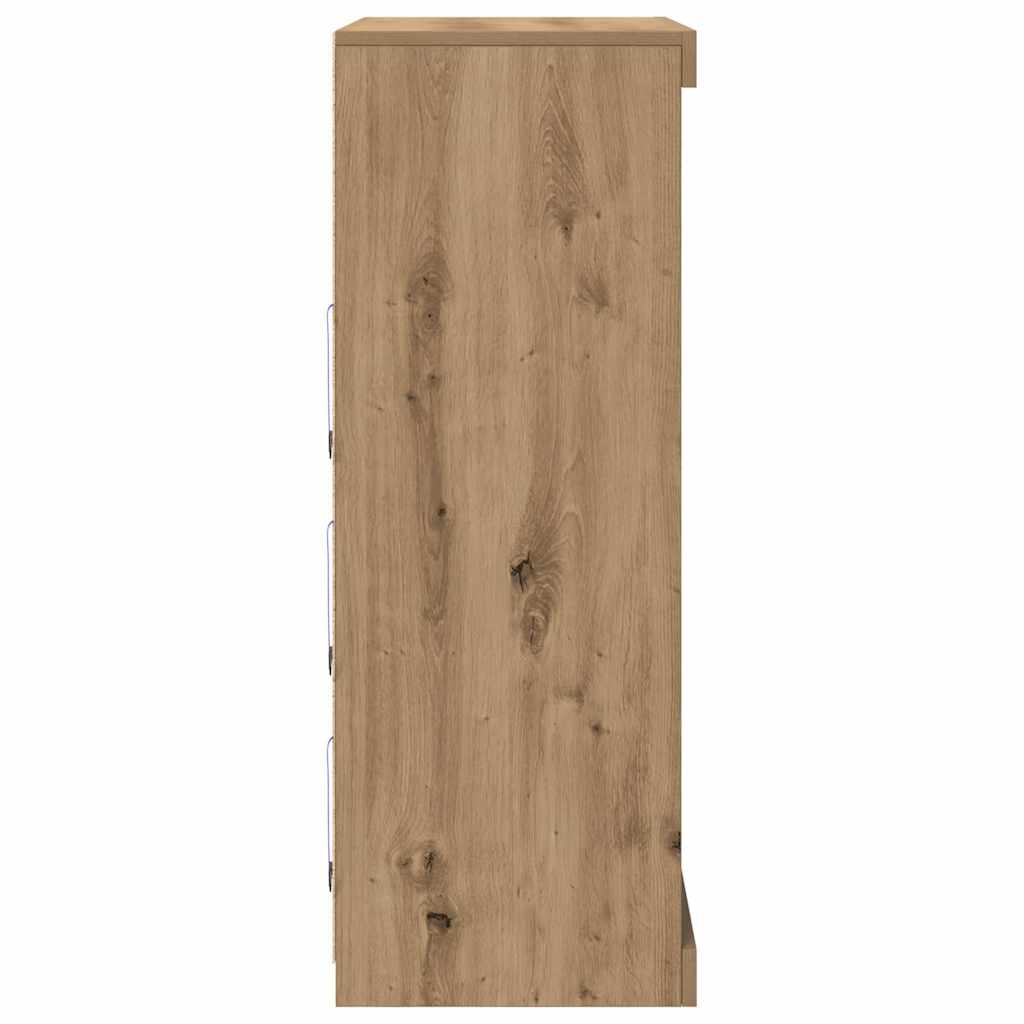 LED sideboard Artisan eik 81 x 37 x 100 cm Konstruert tre