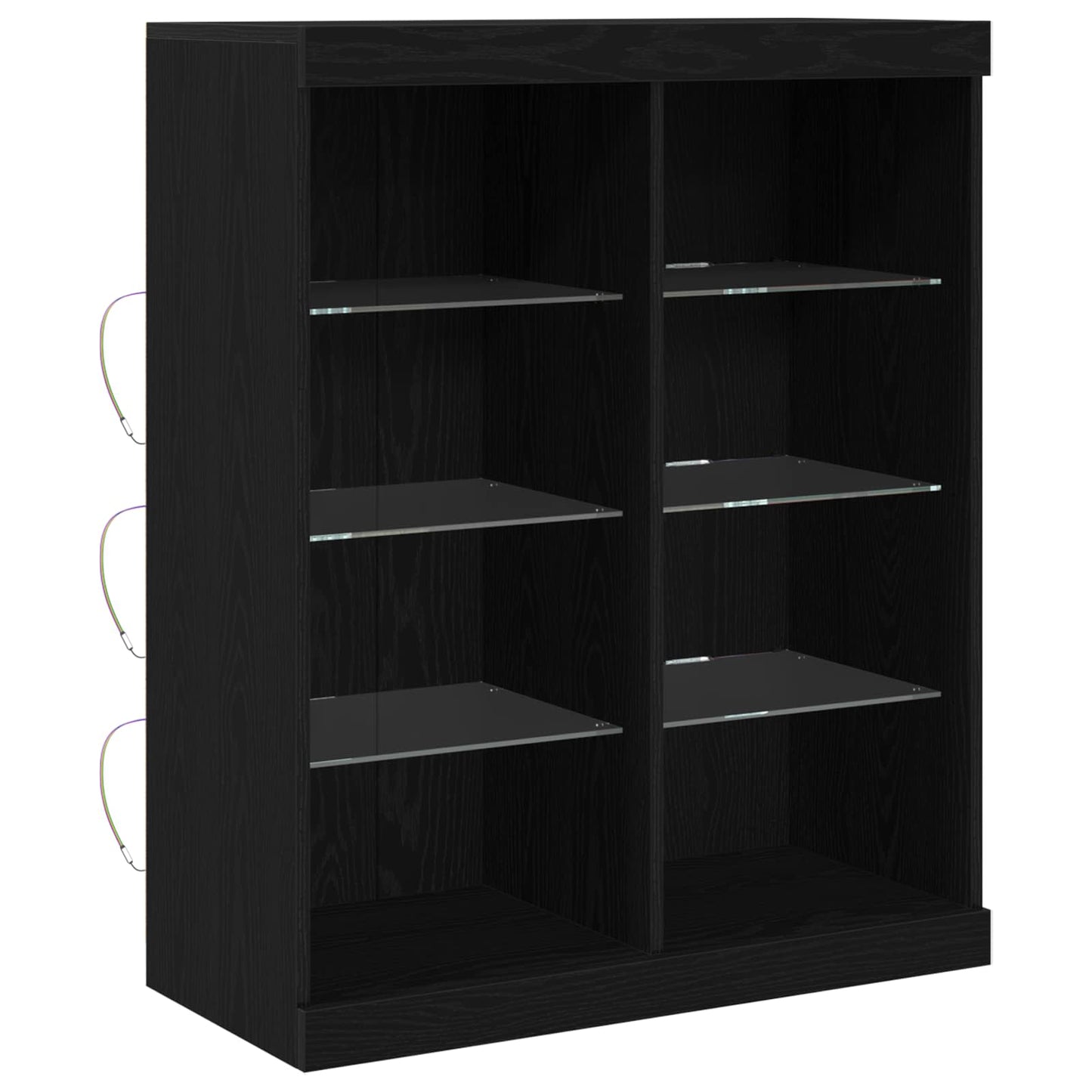 LED sideboard Svart eik 81 x 37 x 100 cm Konstruert tre