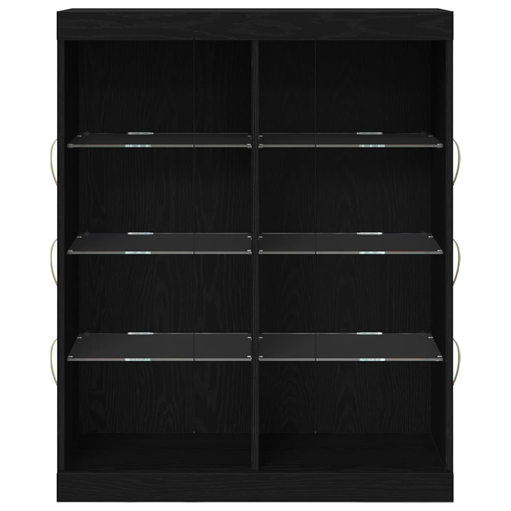 LED sideboard Svart eik 81 x 37 x 100 cm Konstruert tre
