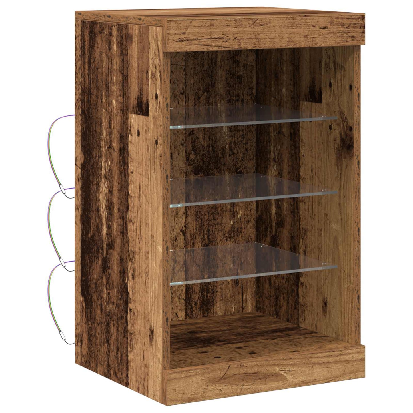 LED sideboard Gammelt tre 41 x 37 x 67 cm Konstruert tre
