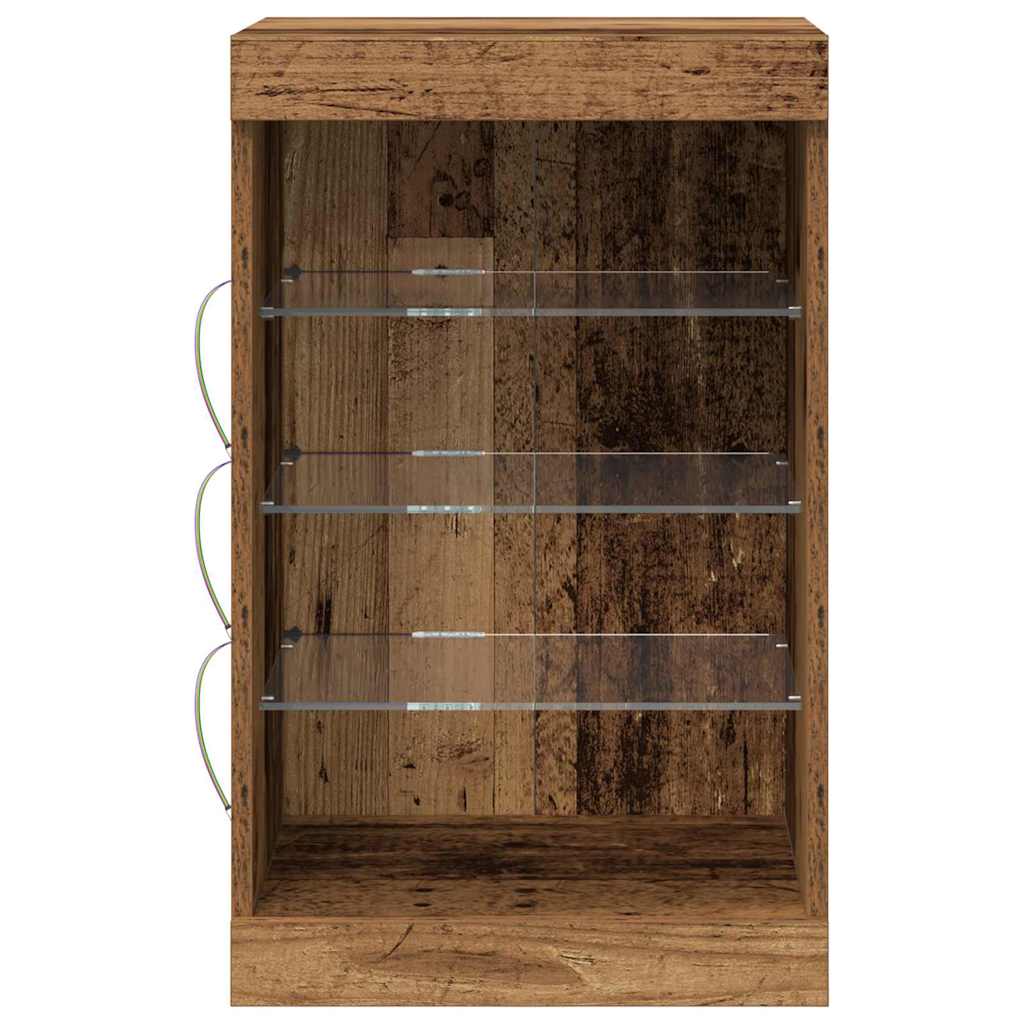 LED sideboard Gammelt tre 41 x 37 x 67 cm Konstruert tre