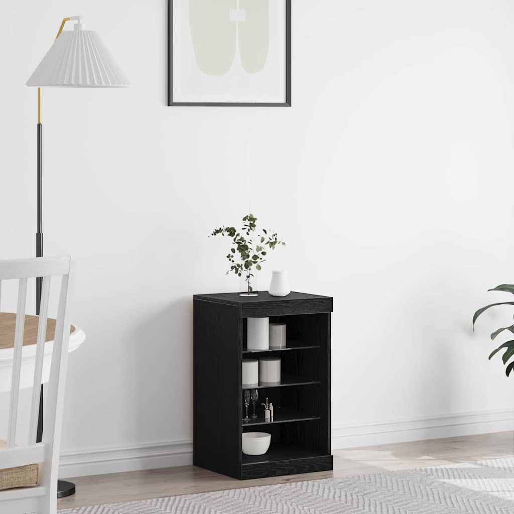 LED sideboard Svart Eik 41 x 37 x 67 cm Konstruert tre