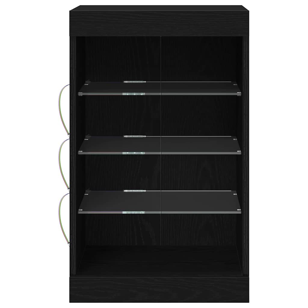 LED sideboard Svart Eik 41 x 37 x 67 cm Konstruert tre
