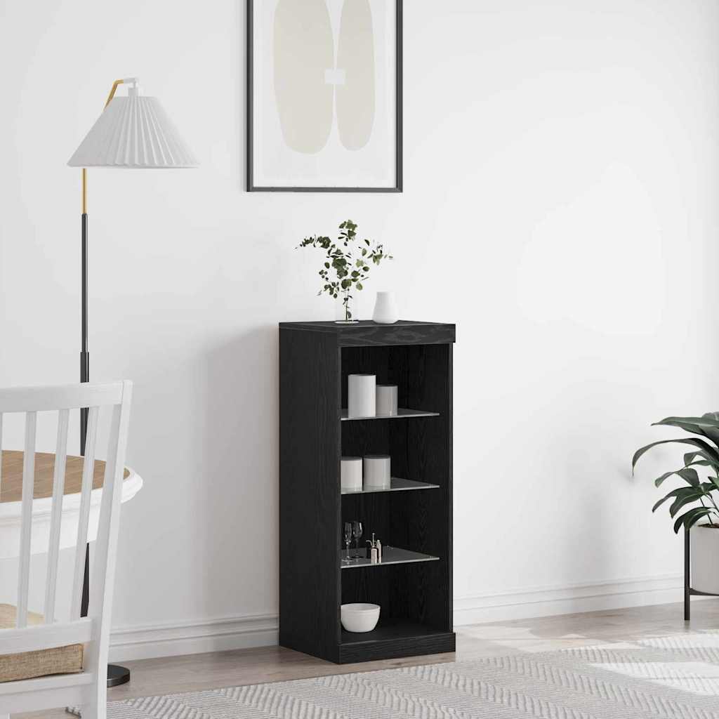 LED sideboard Svart Eik 41 x 37 x 100 cm Konstruert tre