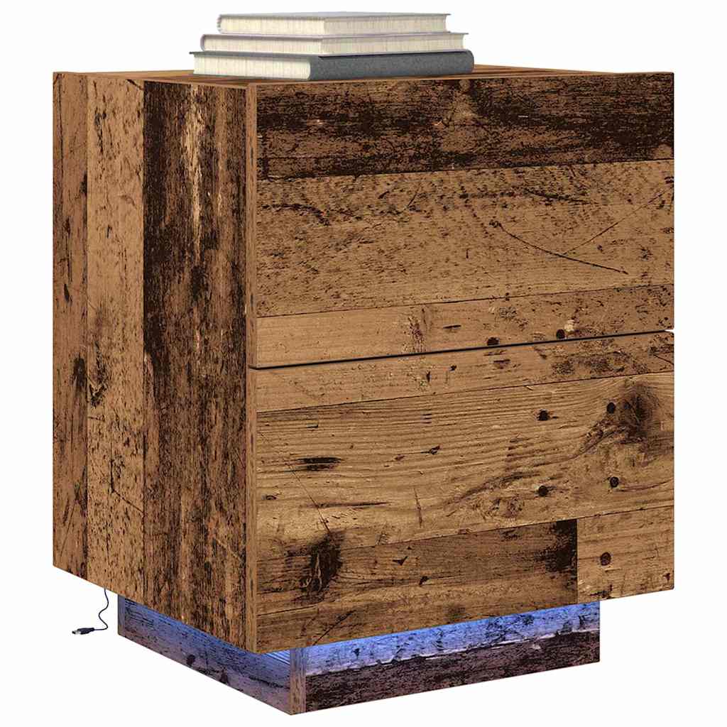 Nattbordskap 2 pcs Gammelt tre 45 x 40 x 55 cm Konstruert tre