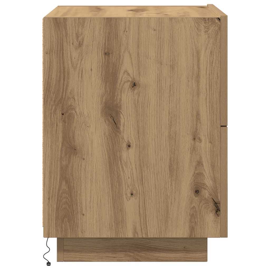 Nattbordskap 2 pcs Artisan Eik 45 x 40 x 55 cm Konstruert tre