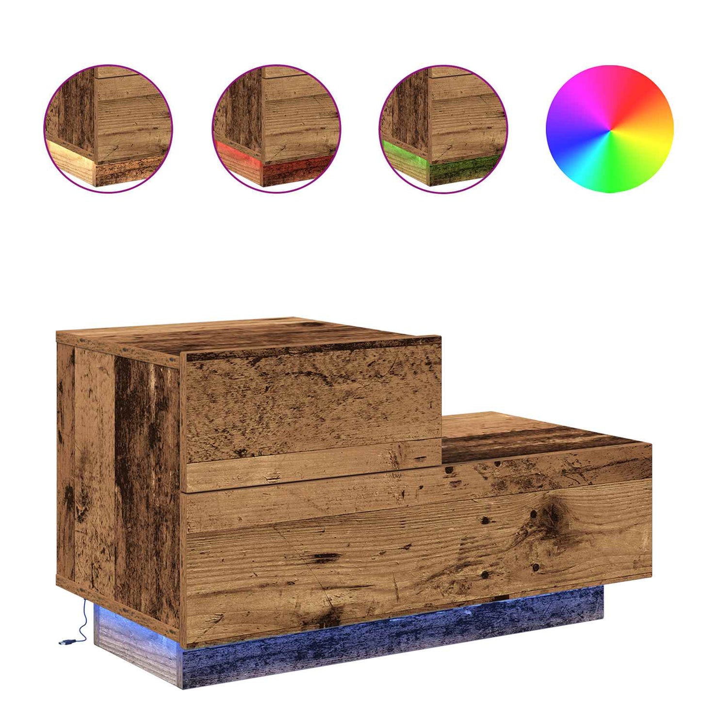 Nattbordskap Gammelt tre 70 x 36 x 40,5 cm Konstruert tre
