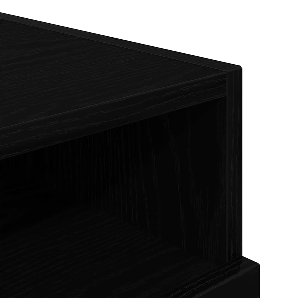 Nattbordskap med skuff Svart Eik 40 x 39 x 37 cm Konstruert tre
