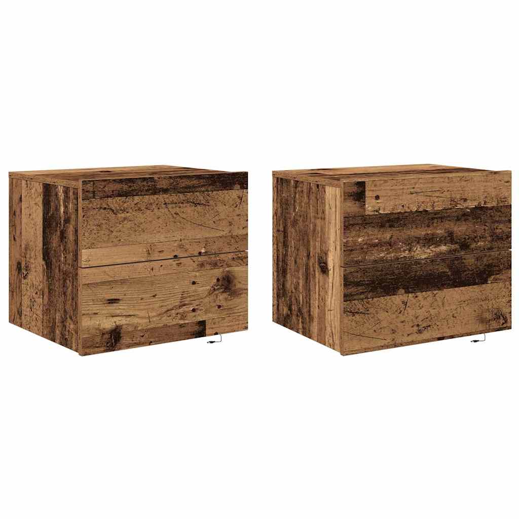 Nattbordskap 2 pcs Gammelt tre 50 x 39 x 41 cm Konstruert tre