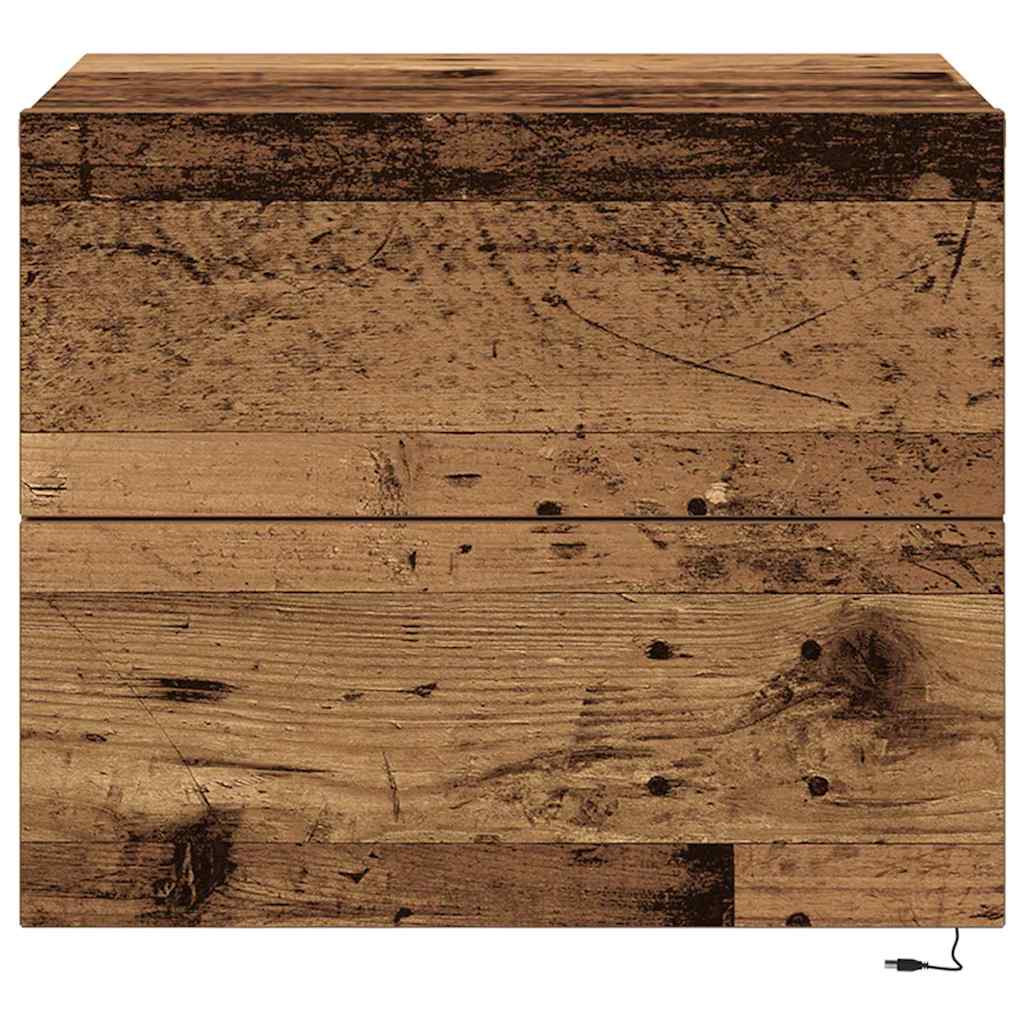 Nattbordskap 2 pcs Gammelt tre 50 x 39 x 41 cm Konstruert tre