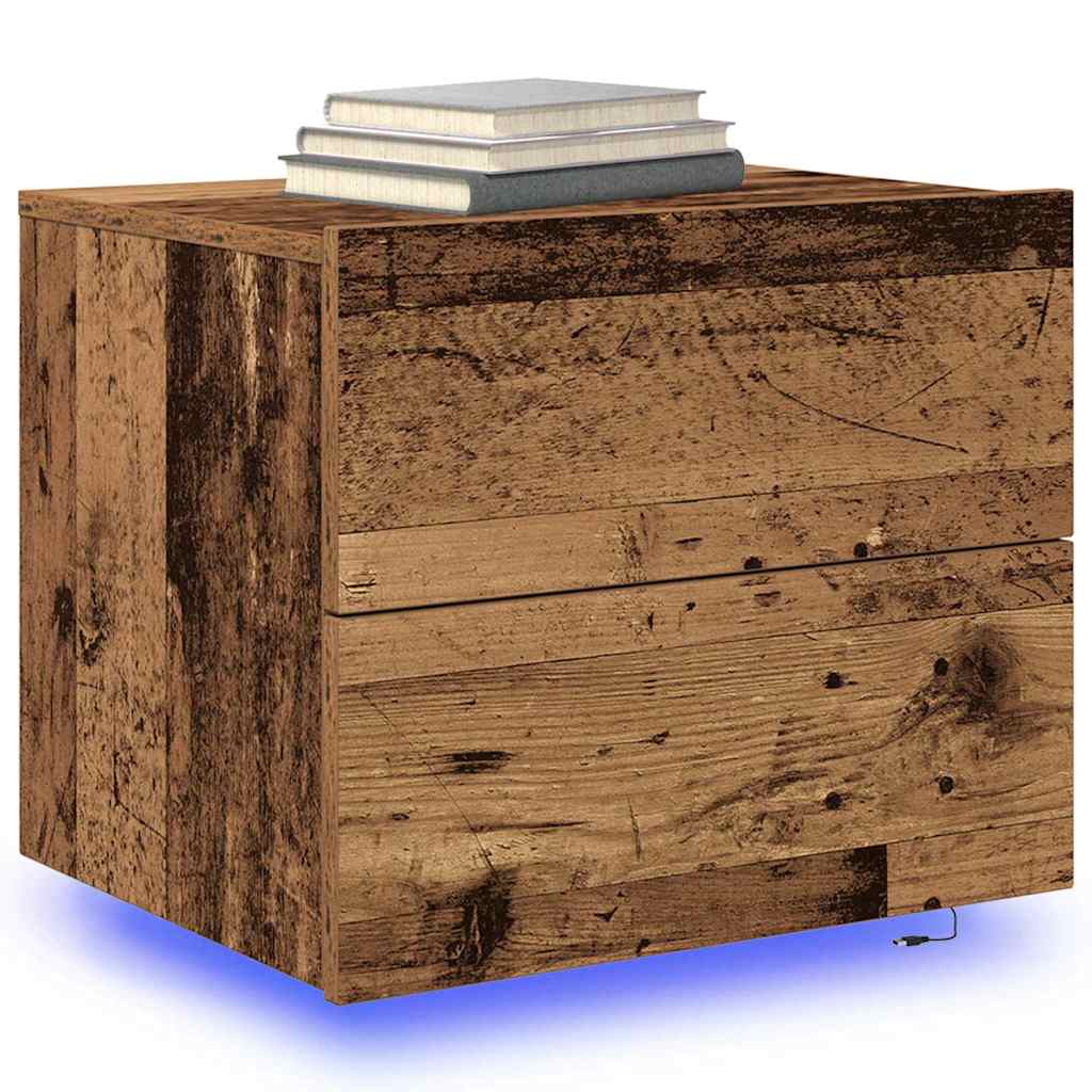 Nattbordskap 2 pcs Gammelt tre 50 x 39 x 41 cm Konstruert tre