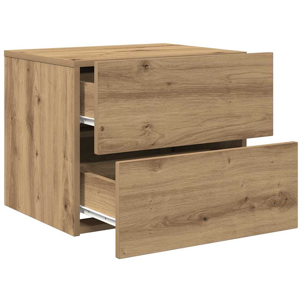 Nattbordskap 2 pcs Artisan Eik 50 x 39 x 41 cm Konstruert tre