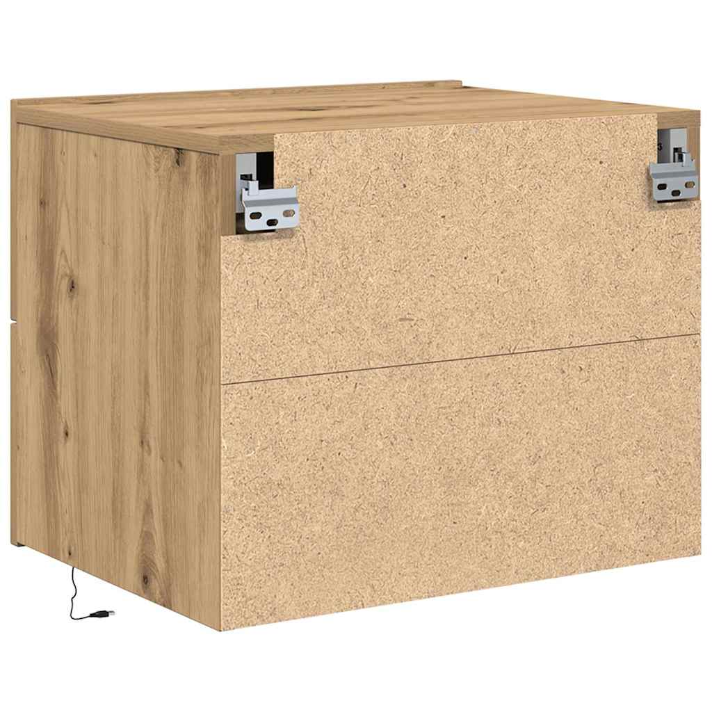 Nattbordskap 2 pcs Artisan Eik 50 x 39 x 41 cm Konstruert tre