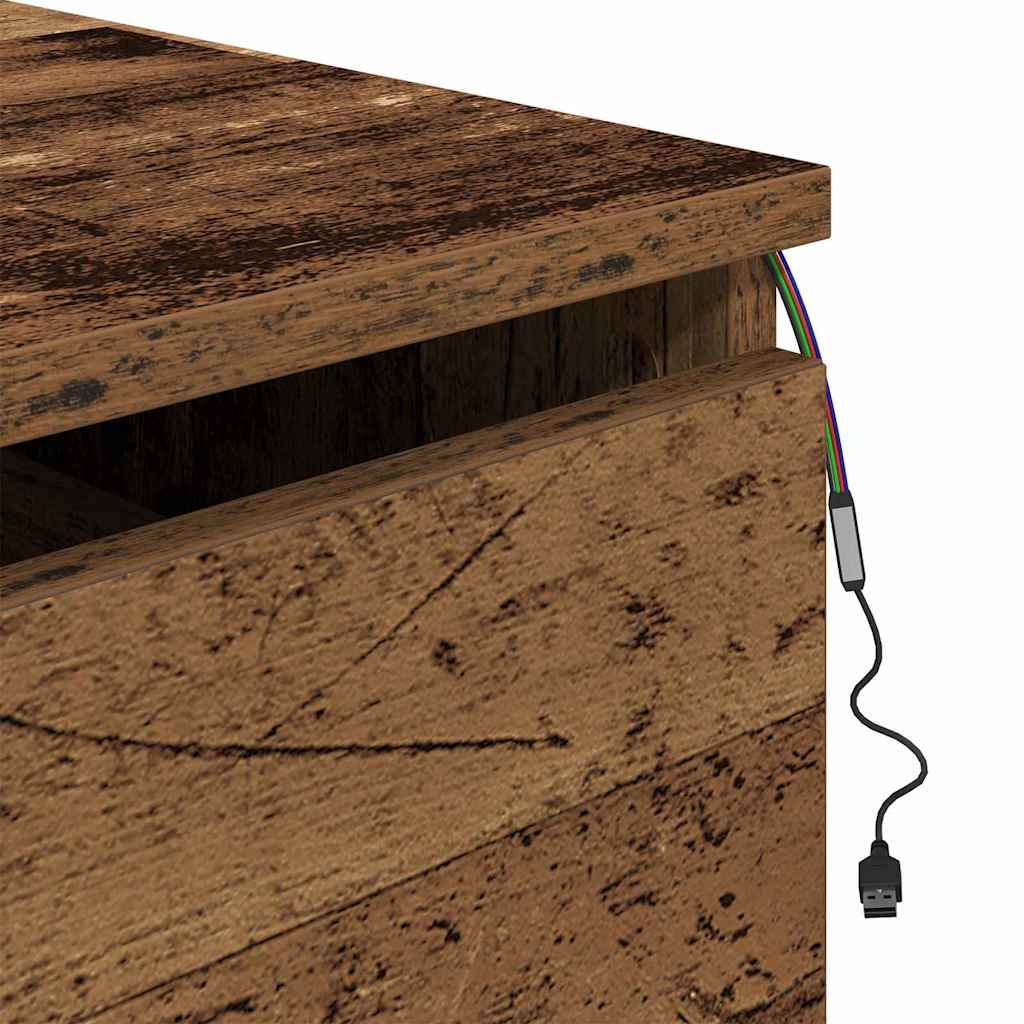 Vegghengt nattbord Gammelt tre 50 x 36 x 30 cm Konstruert tre