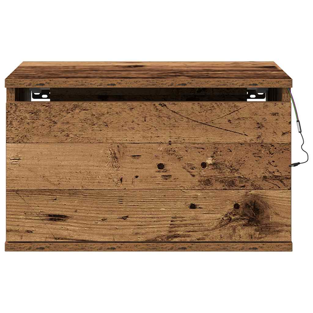 Vegghengt nattbord Gammelt tre 50 x 36 x 30 cm Konstruert tre