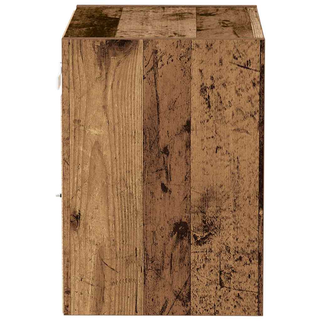 Flytende hylle med LED-lys med hylle Brun 40 x 28,5 x 40 cm