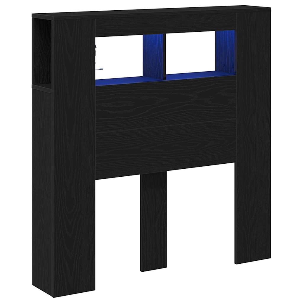 LED Hodegavl Svart Eik 100 x 18,5 x 103,5 cm Konstruert tre