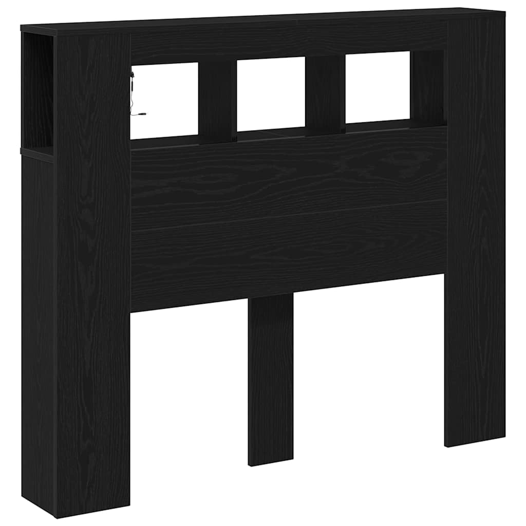 LED Hodegavl Svart Eik 120 x 18,5 x 103,5 cm Konstruert tre