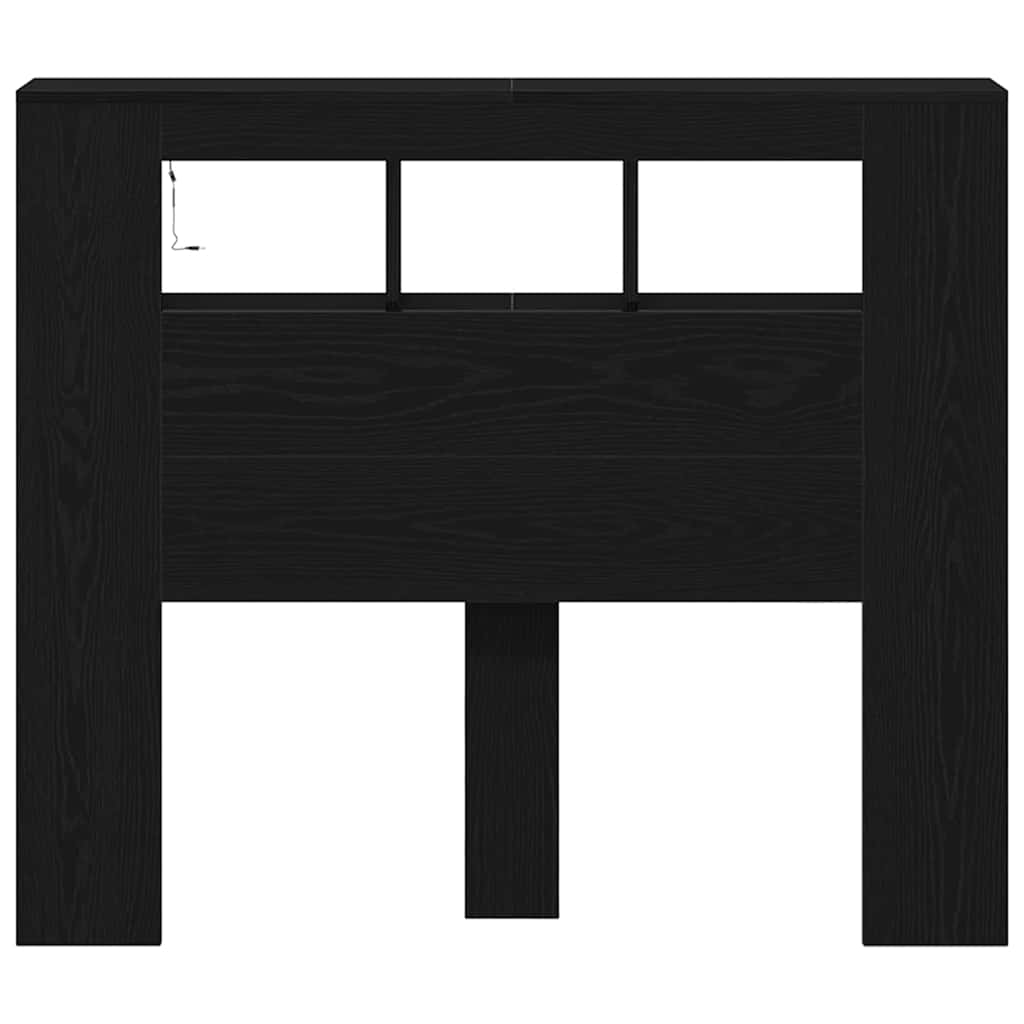 LED Hodegavl Svart Eik 120 x 18,5 x 103,5 cm Konstruert tre