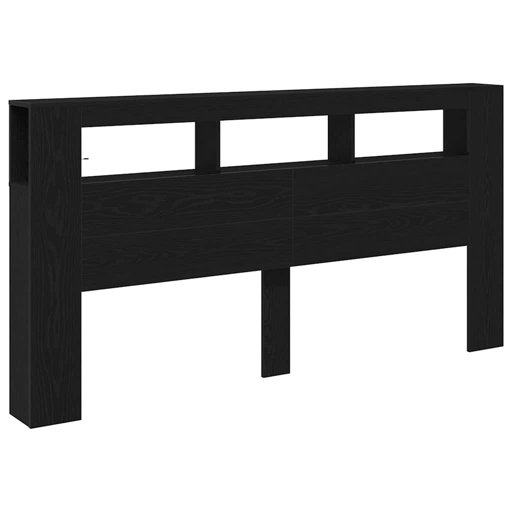 LED Hodegavl Svart Eik 200 x 18,5 x 103,5 cm Konstruert tre