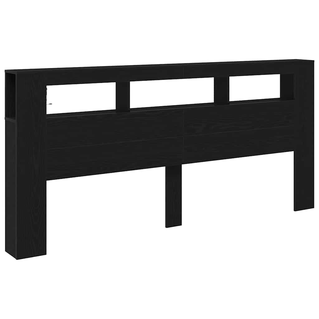 LED Hodegavl Svart Eik 220 x 18,5 x 103,5 cm Konstruert tre