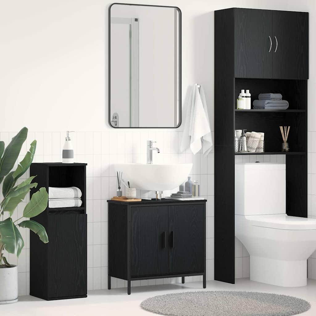 Baderomsvaskeskap Svart Eik 60 x 30 x 60 cm Konstruert tre
