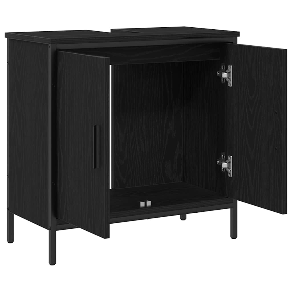 Baderomsvaskeskap Svart Eik 60 x 30 x 60 cm Konstruert tre