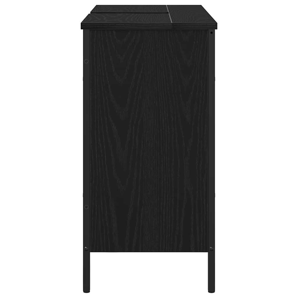 Baderomsvaskeskap Svart Eik 80 x 30 x 60 cm Konstruert tre