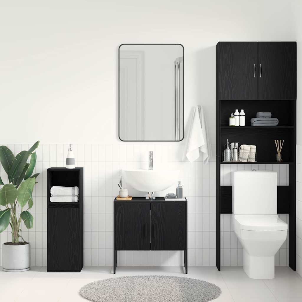 Baderomsvaskeskap Svart Eik 60 x 30 x 60 cm Konstruert tre