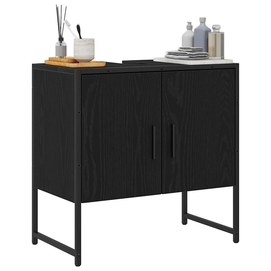 Baderomsvaskeskap Svart Eik 60 x 30 x 60 cm Konstruert tre