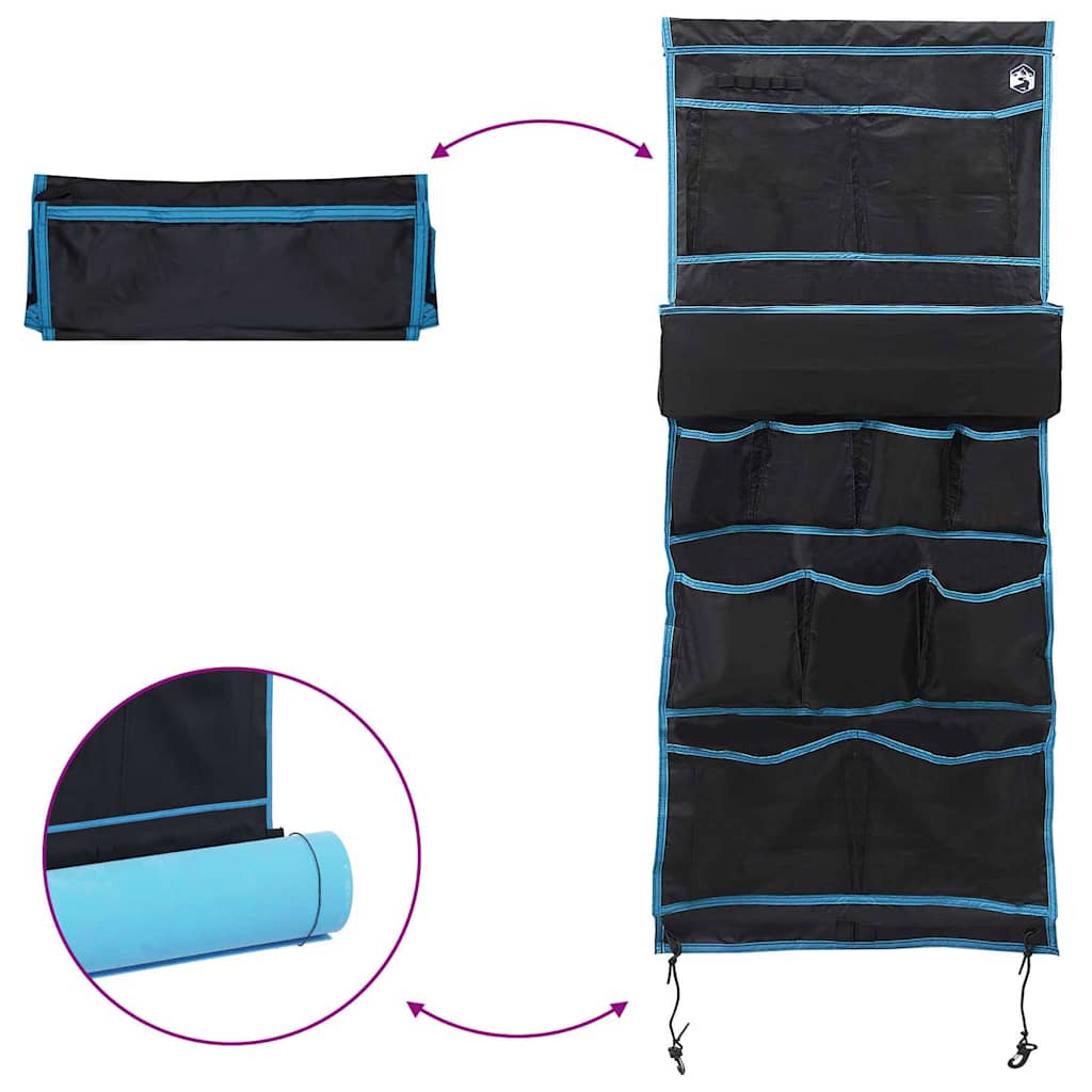 Oppbevaringspose med lagring Svart og Blå 161 x 58,5 cm oxford