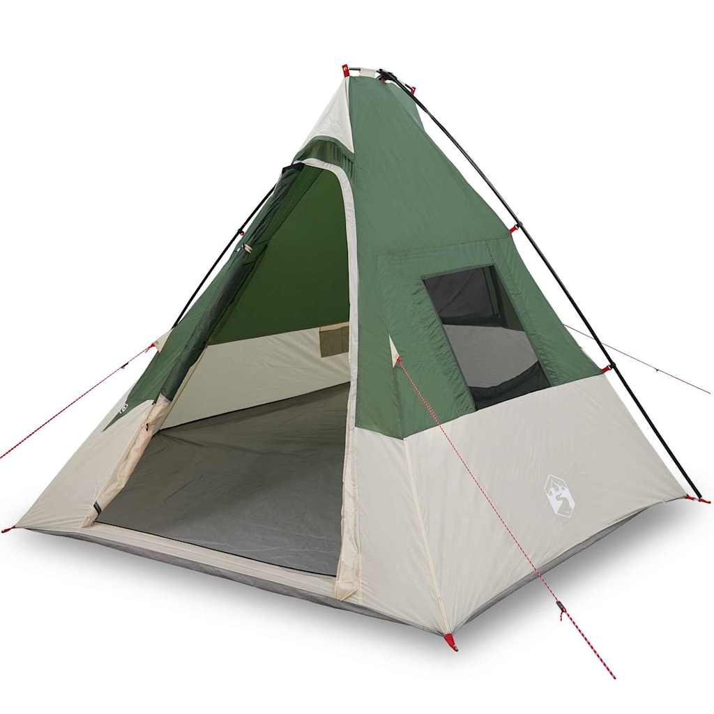 Tipi telt med tak med lagring grønn 383 x 338 x 217 cm taft