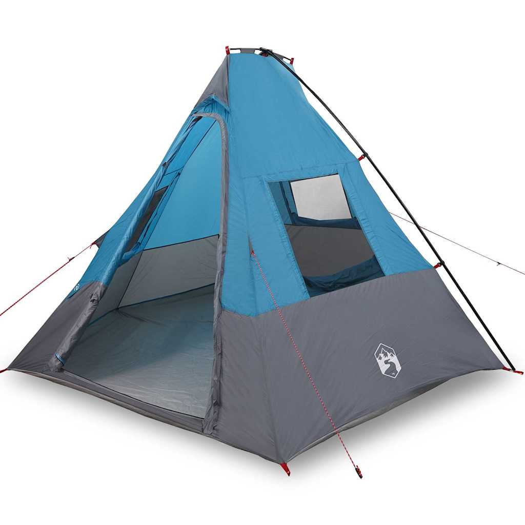 Tipi telt med tak med lagring Blå 383 x 338 x 217 cm taft